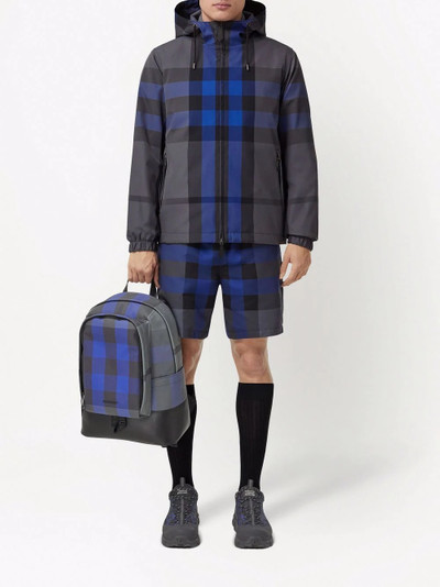 Burberry check-print zip-up hooded windbreaker outlook