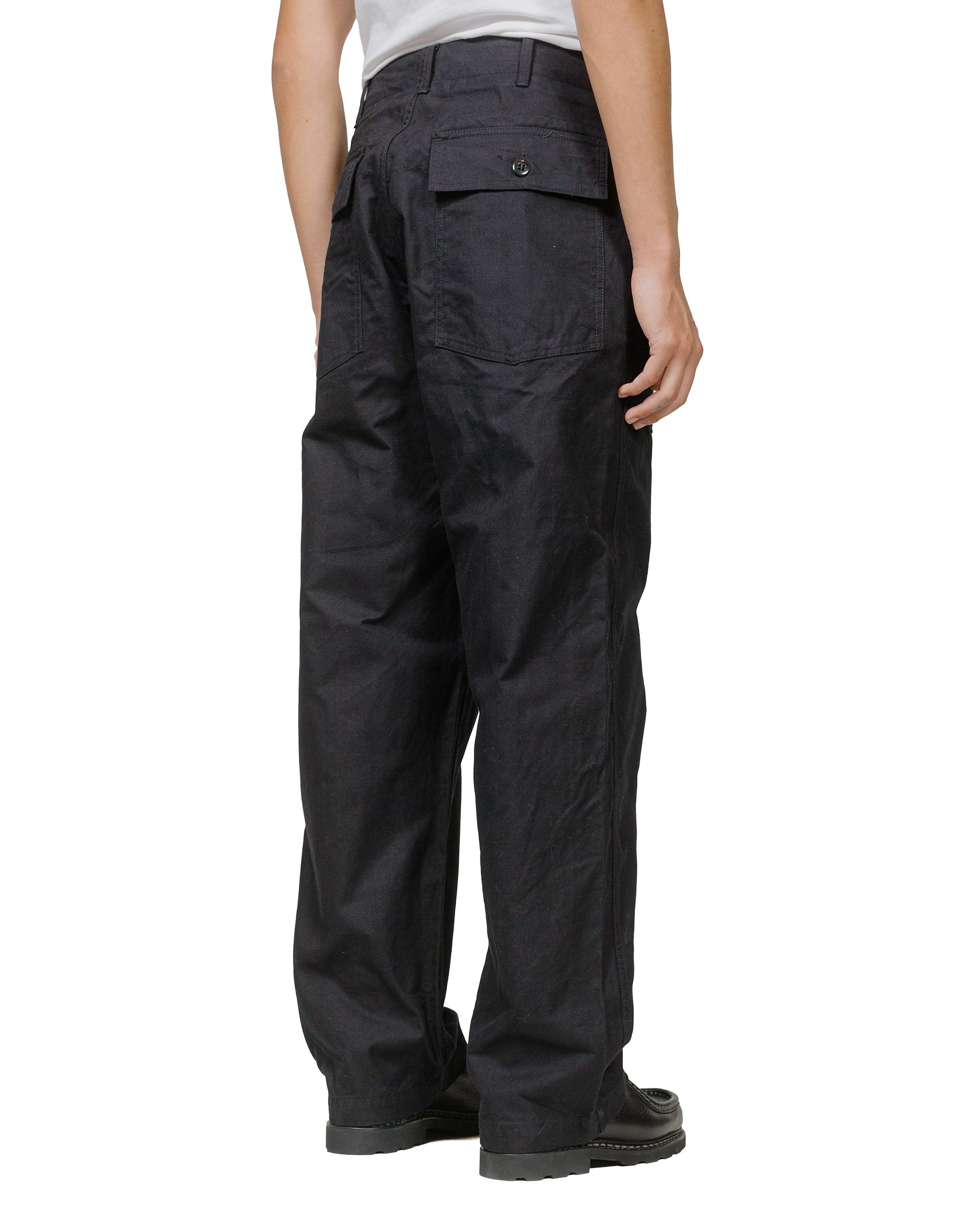 Fatigue Pant Black Cotton Brushed Herringbone - 3