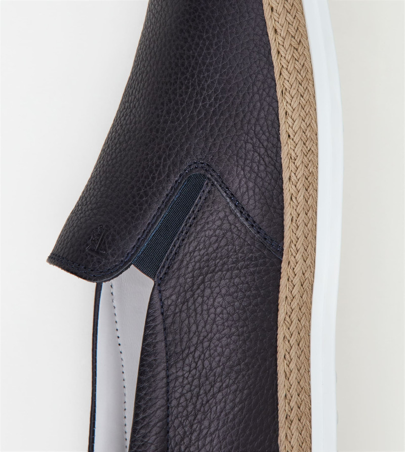 LEATHER SLIP-ONS - BLUE 4