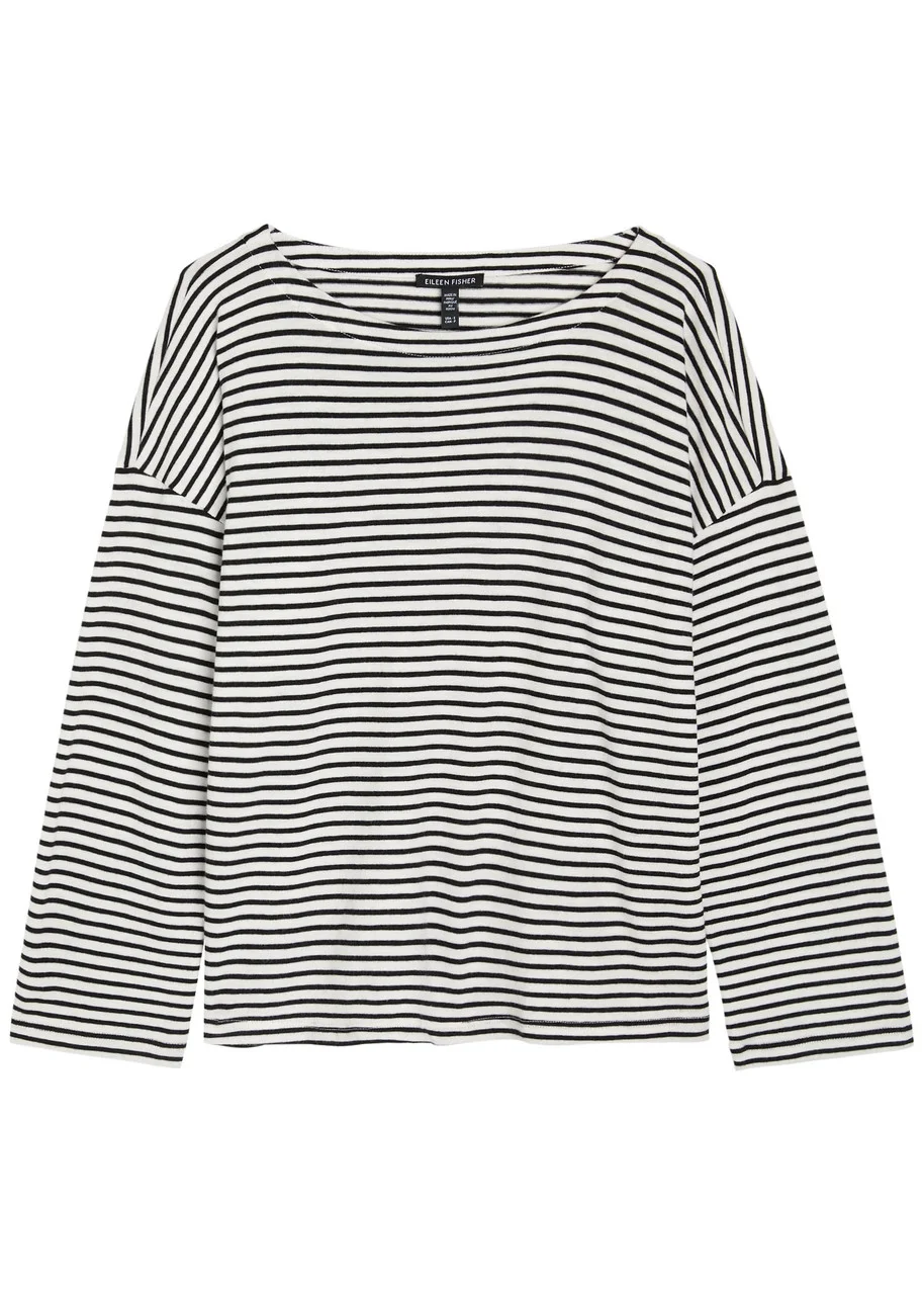 Eileen Fisher Striped Cotton-knit top - 1