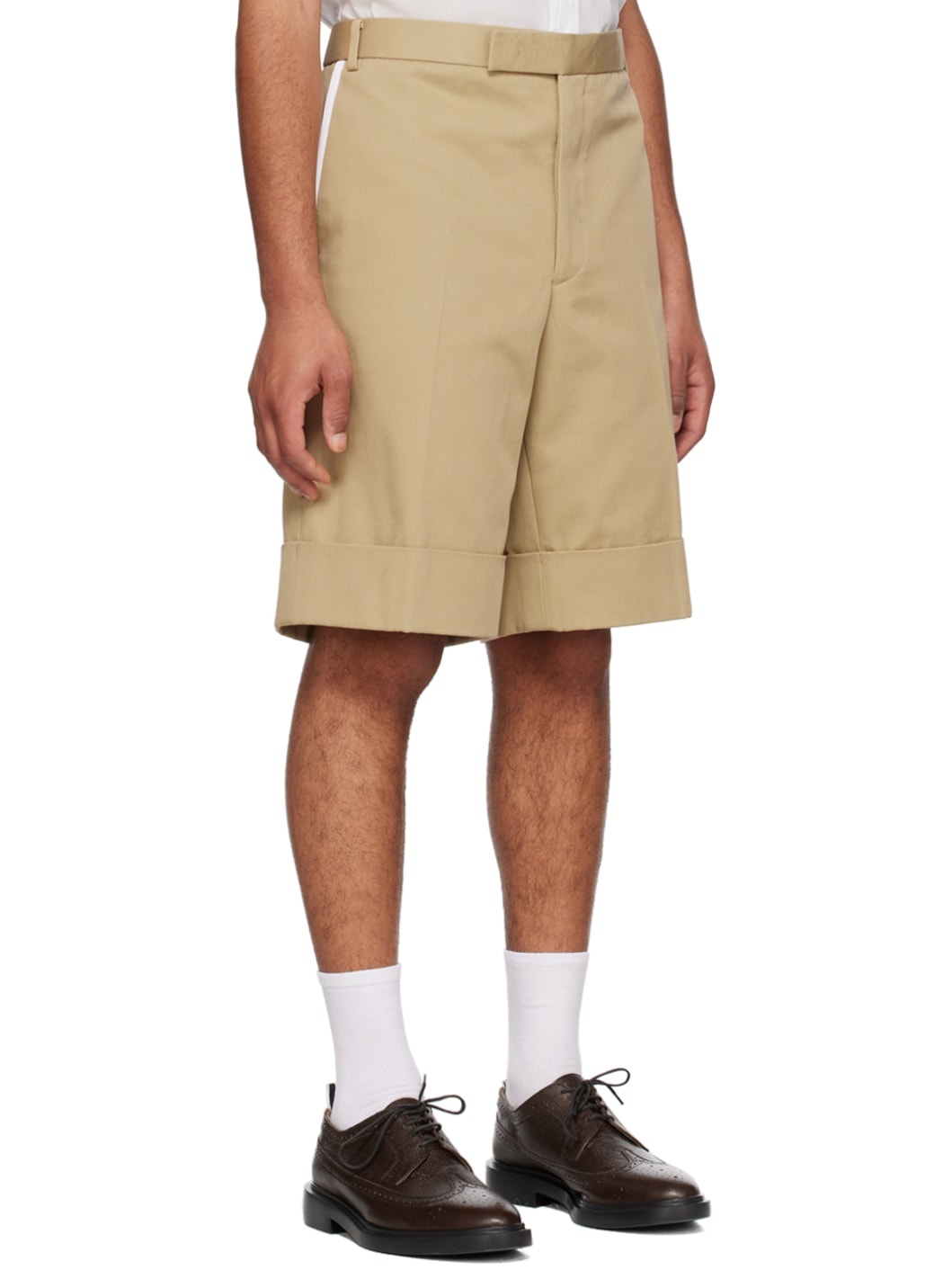 Beige Super Low-Rise Shorts - 2