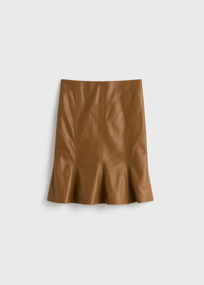 Fluted leather skirt copper 1