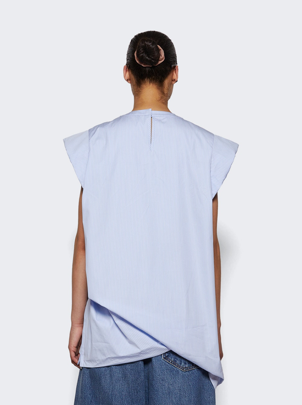 Poplin Pullover Shirt Blue Stripe - 4