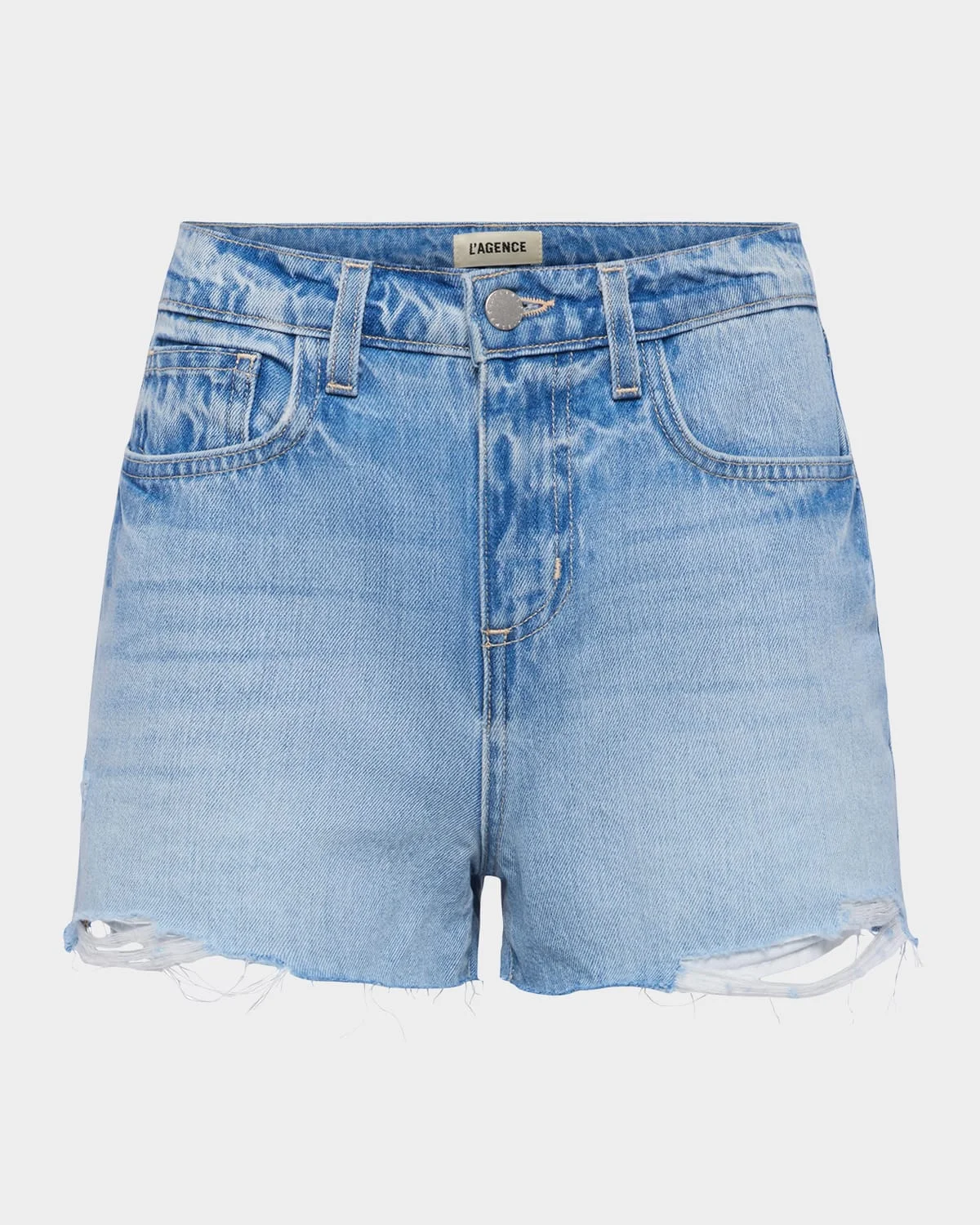 Clark High-Rise Cut-Off Denim Shorts - 1