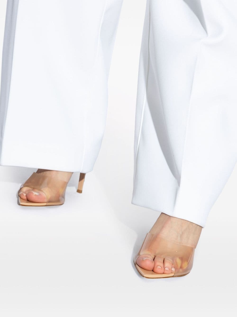 Elle 85mm transparent-strap mules - 5