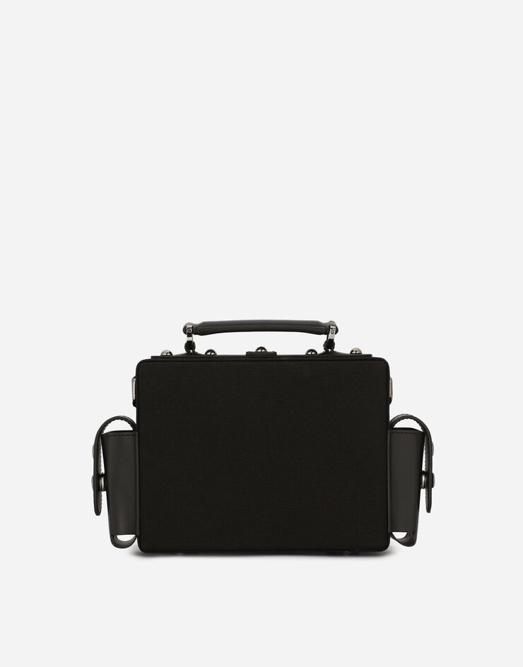 Calfskin and canvas crossbody bag - 4