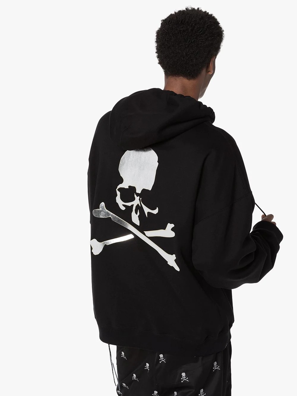 metallic-logo hoodie - 3