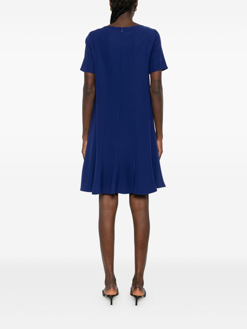 short-sleeve flared dress - 4