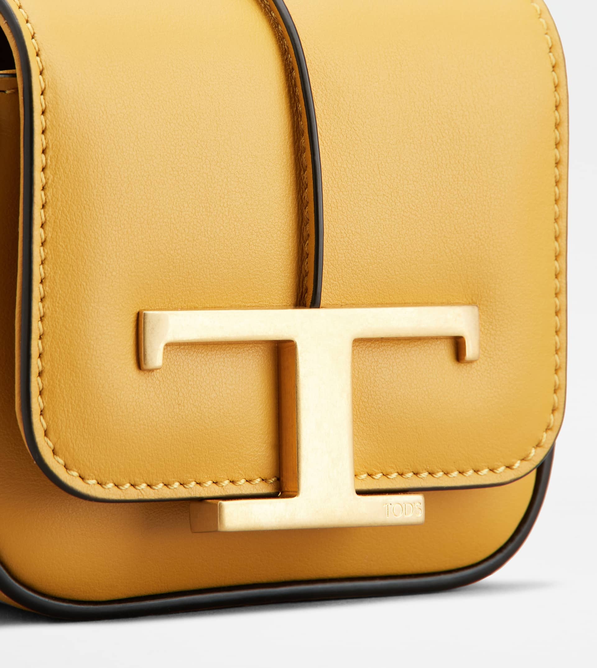 T TIMELESS CROSSBODY BAG IN LEATHER MICRO - YELLOW - 4