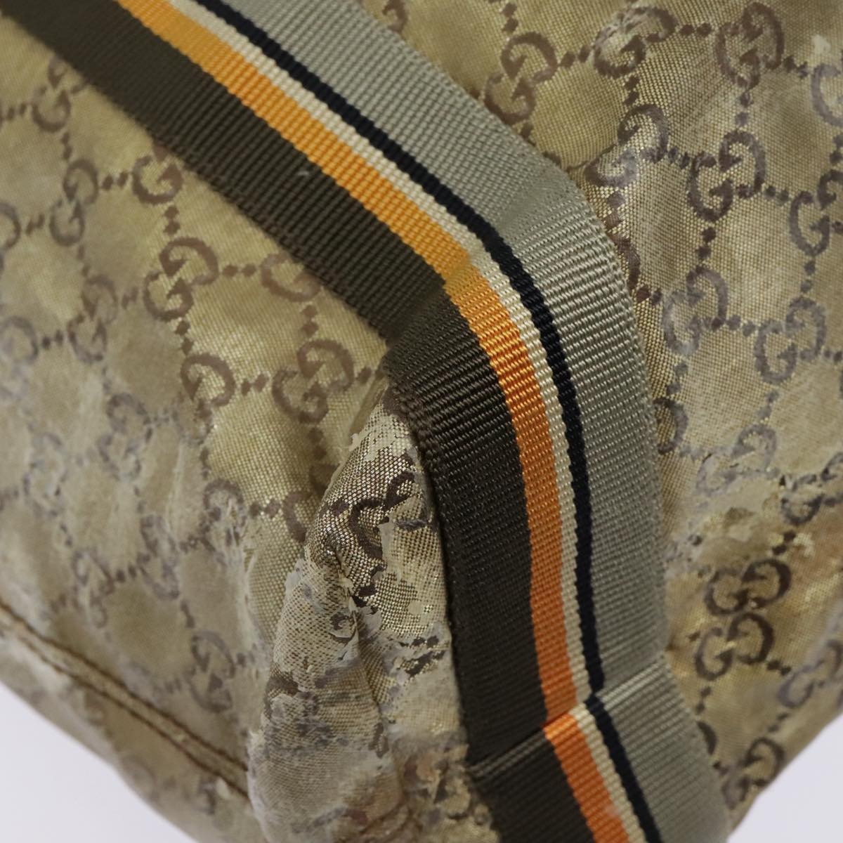 GUCCI GG Canvas Sherry Line Tote Bag Coated Canvas Gold Orange - 15