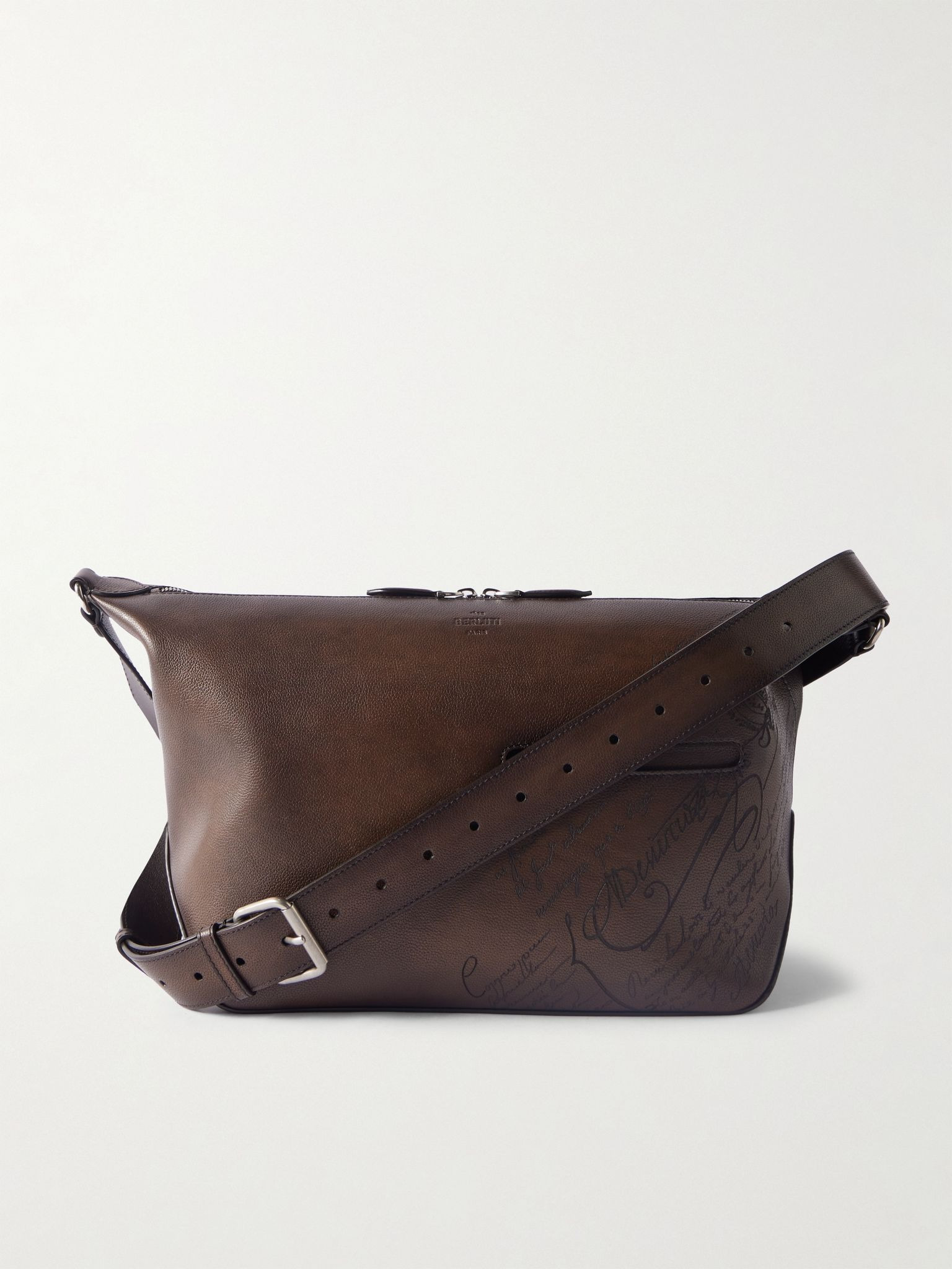 Toujours Scritto Venezia Leather Messenger Bag Brown - 1