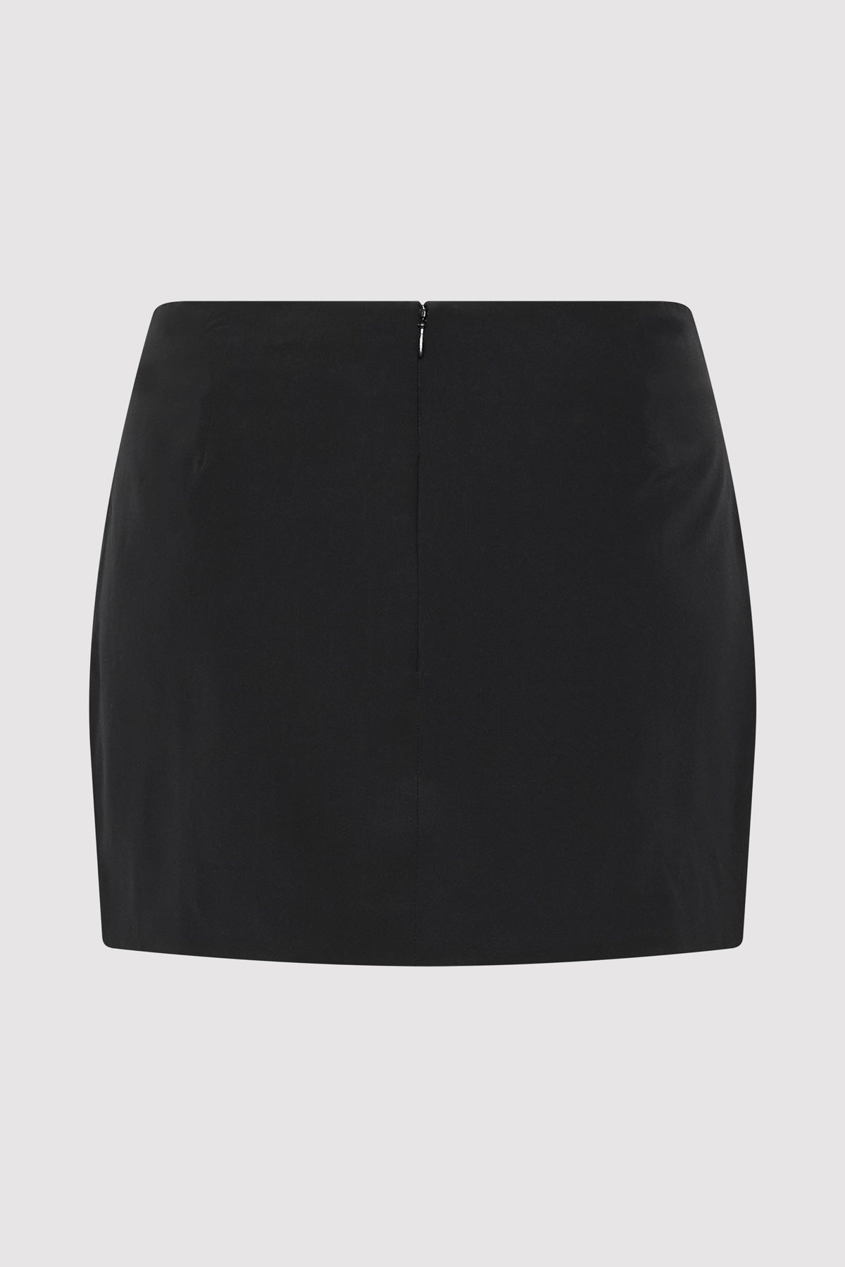 Silk Mini Skirt - Black - 5