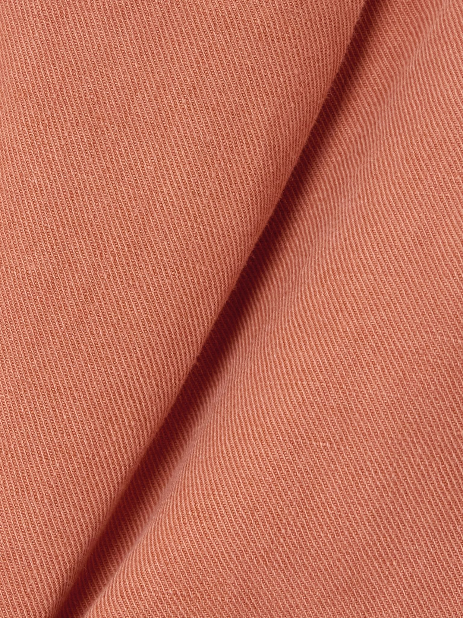 Bead-embellished pleated cotton and linen-blend twill shorts Orange - 4