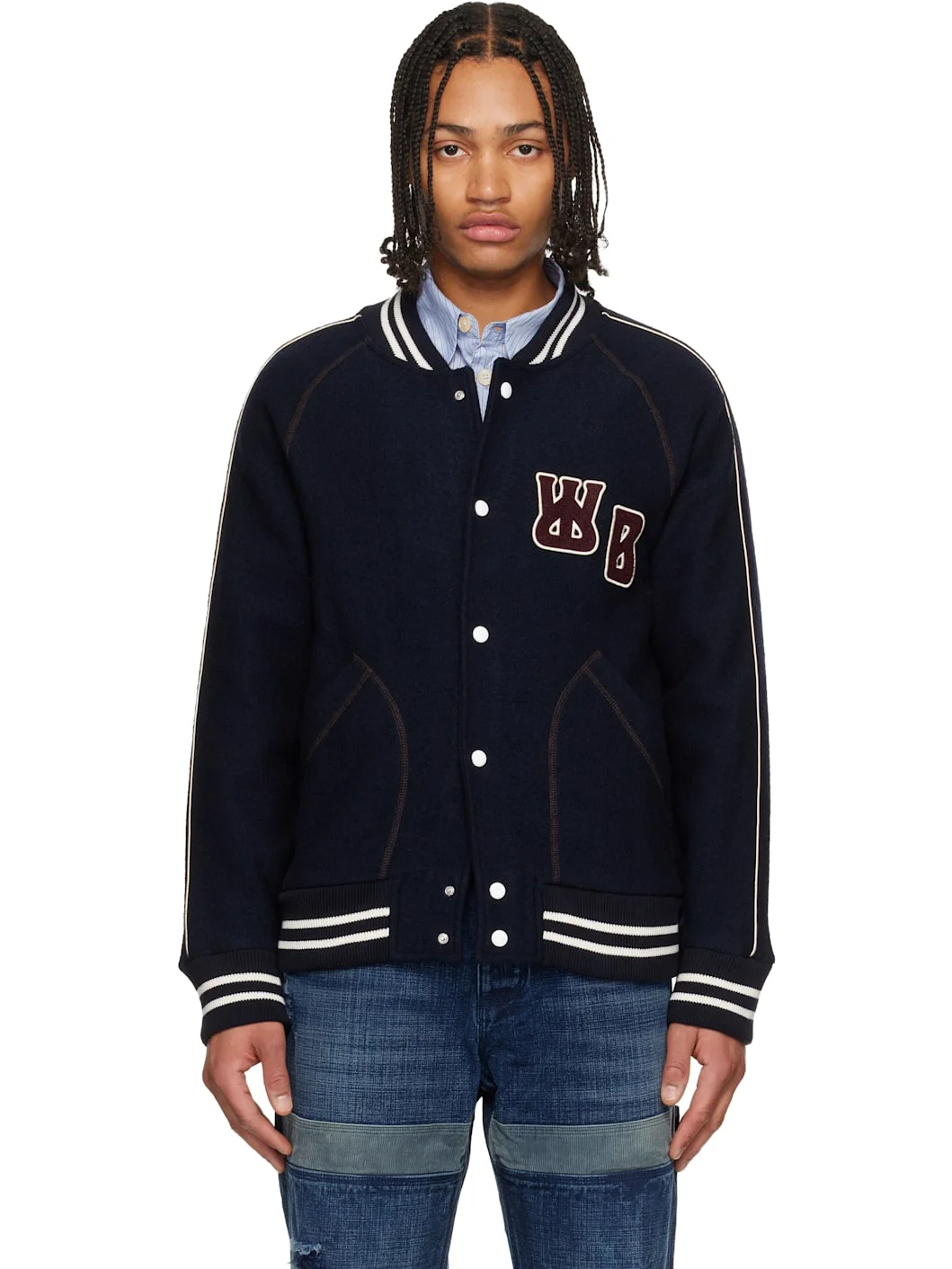 Navy 'The October Varsity' Jacket - 1