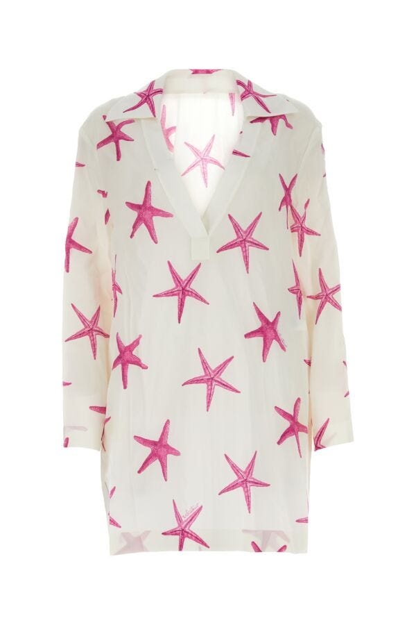 ワンピース VALENTINO PRINTED CREPE VALENTINO GARAVANI ESCAPE MINI DRESS Valentino Garavani Printed crepe escape one-shoulder mini