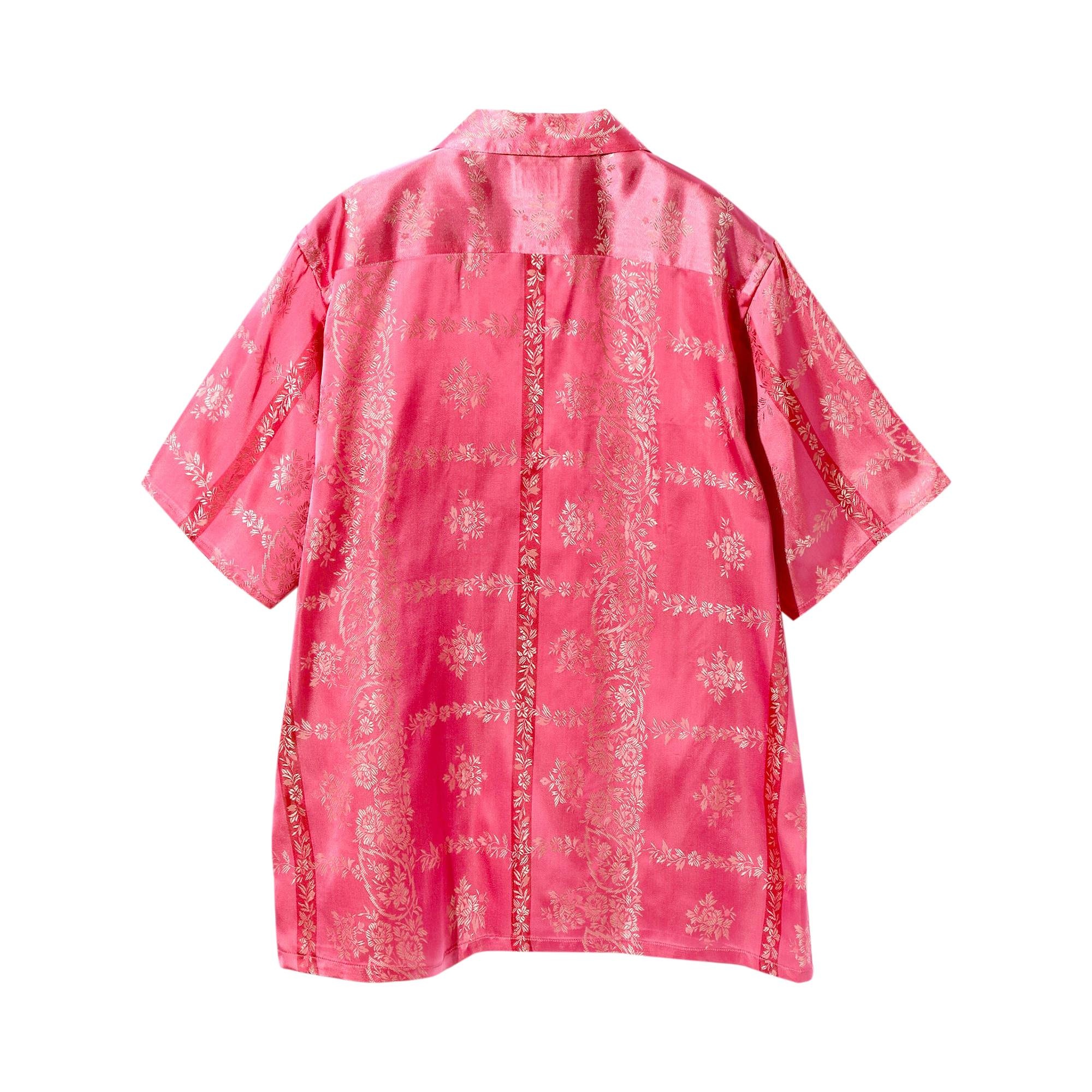 Needles Cupra Sateen Flower Short-Sleeve Classic Shirt 'Pink' - 2