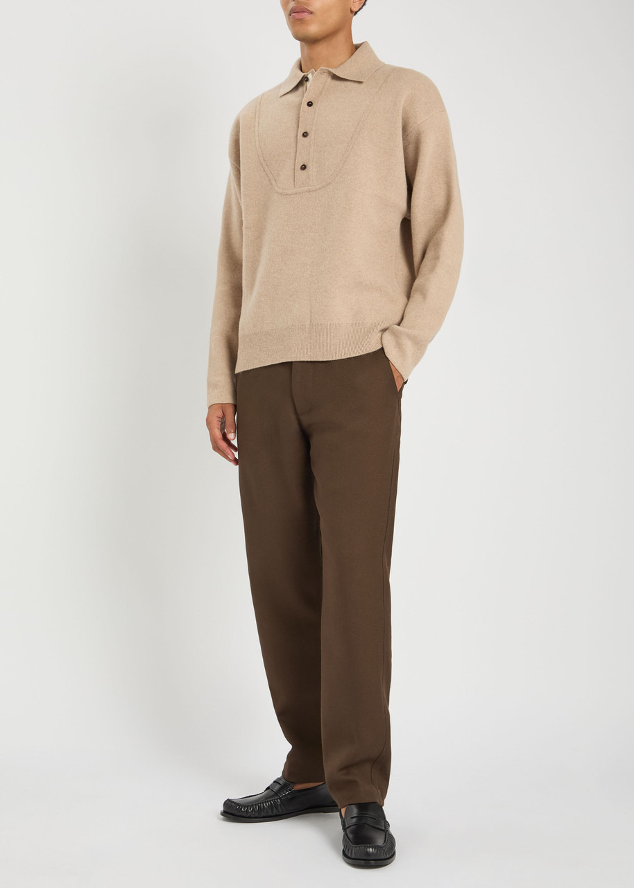 Jacquemus La Pallone Melange Wool and Cashmere-blend Polo Jumper - 4
