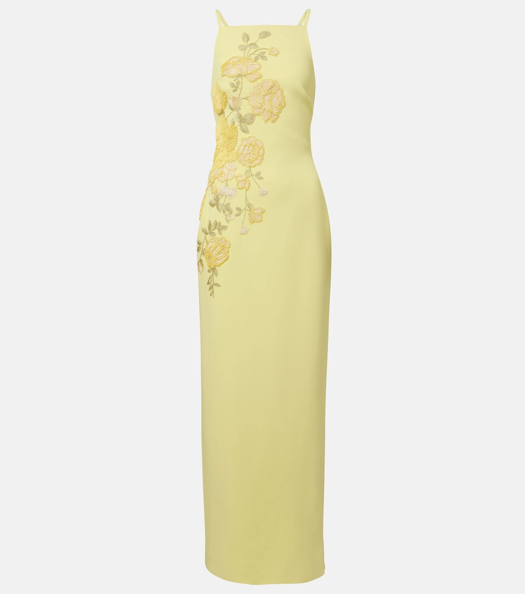 Embroidered halterneck cady maxi dress - 1