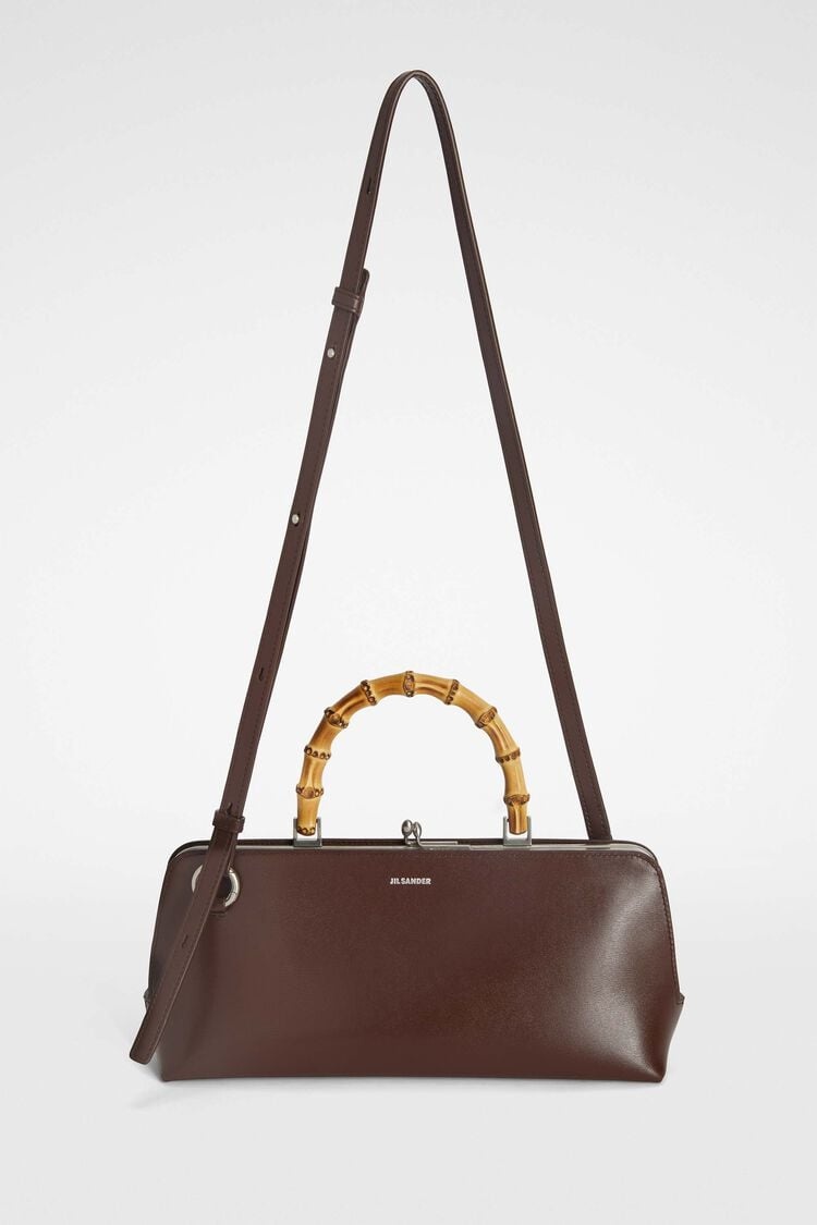 【JIL SANDER】GOJI SQUARE SMALL BAMBOO BAG ★関税送料込み★ Jil Sander Goji Square Small Bamboo Bag in Eggshell | FWRD