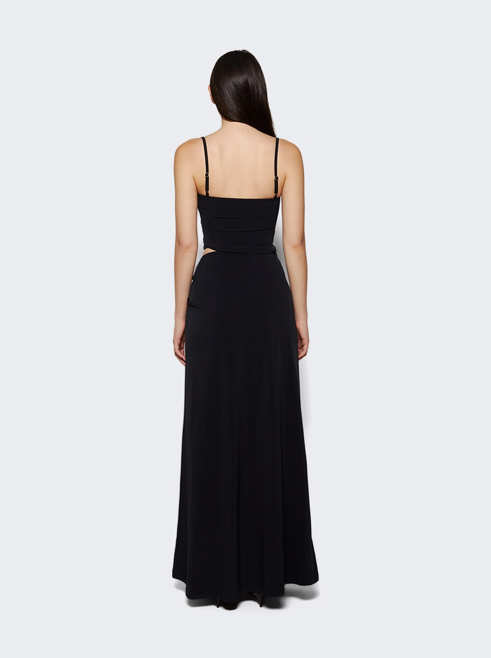 Ruched Orbit Split Dress Black - 4