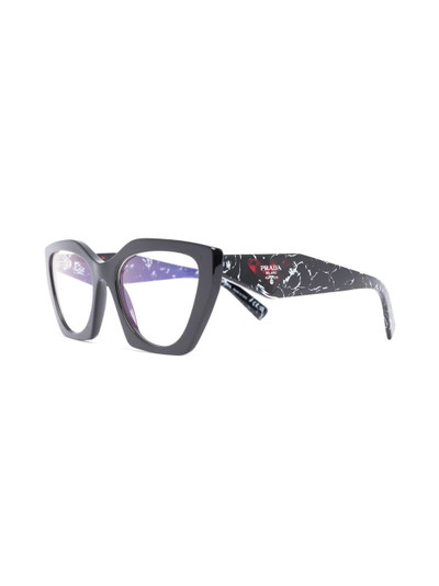 Prada tortoiseshell-effect logo glasses outlook