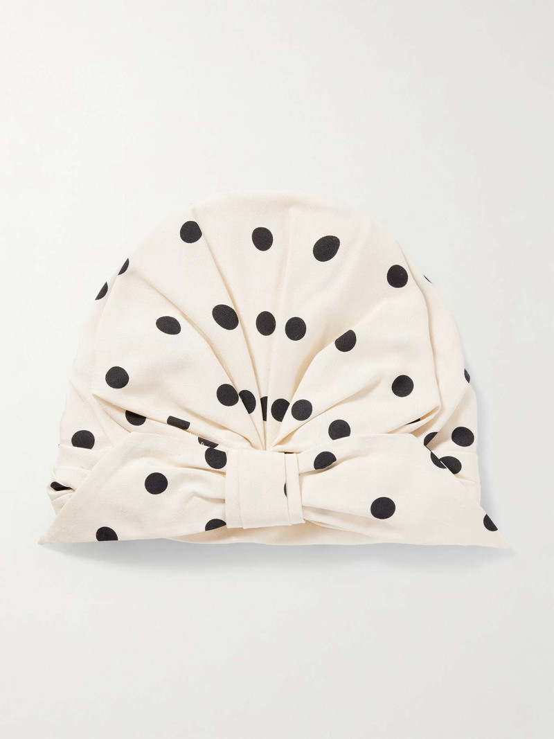 Polka-dot silk head scarf White 3