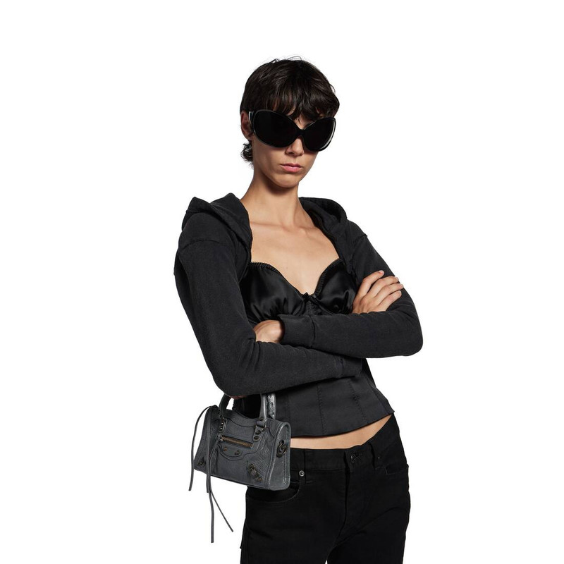 BALENCIAGA Women's Le City Bag Nano in Volcanic Rock outlook