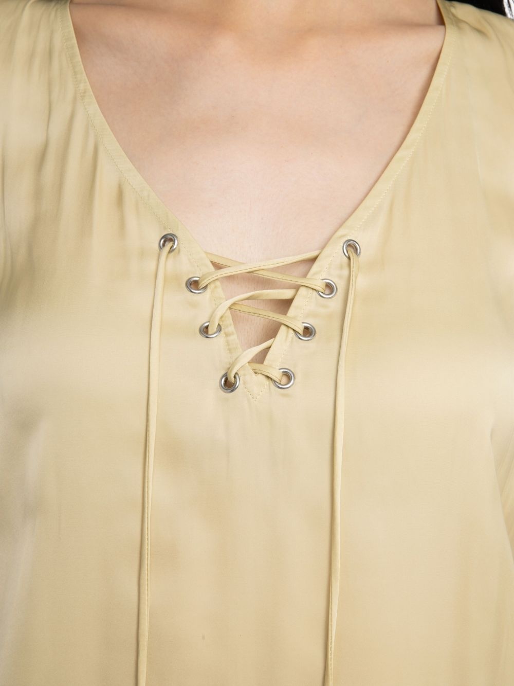 Terzo lace-up short-sleeved top - 5