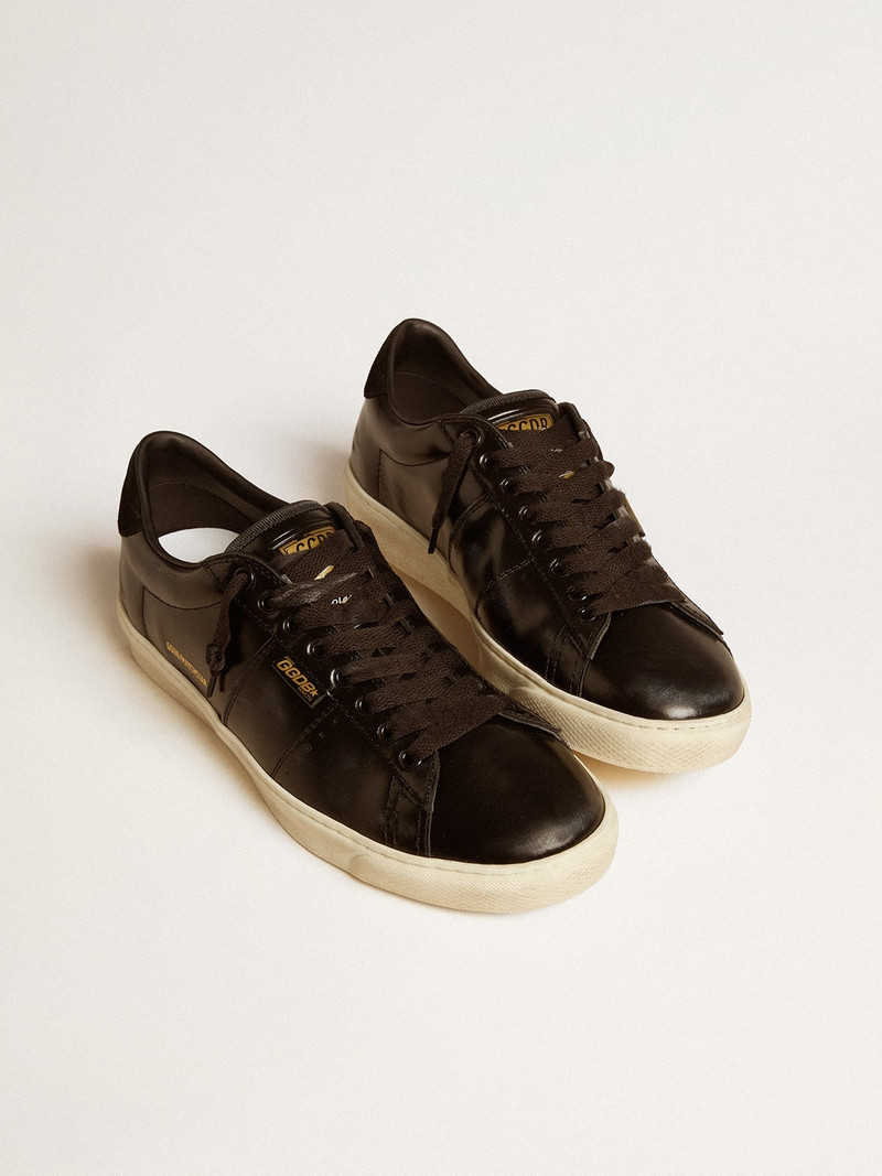 Golden Goose Men's Matchstar in black leather with black suede heel tab outlook