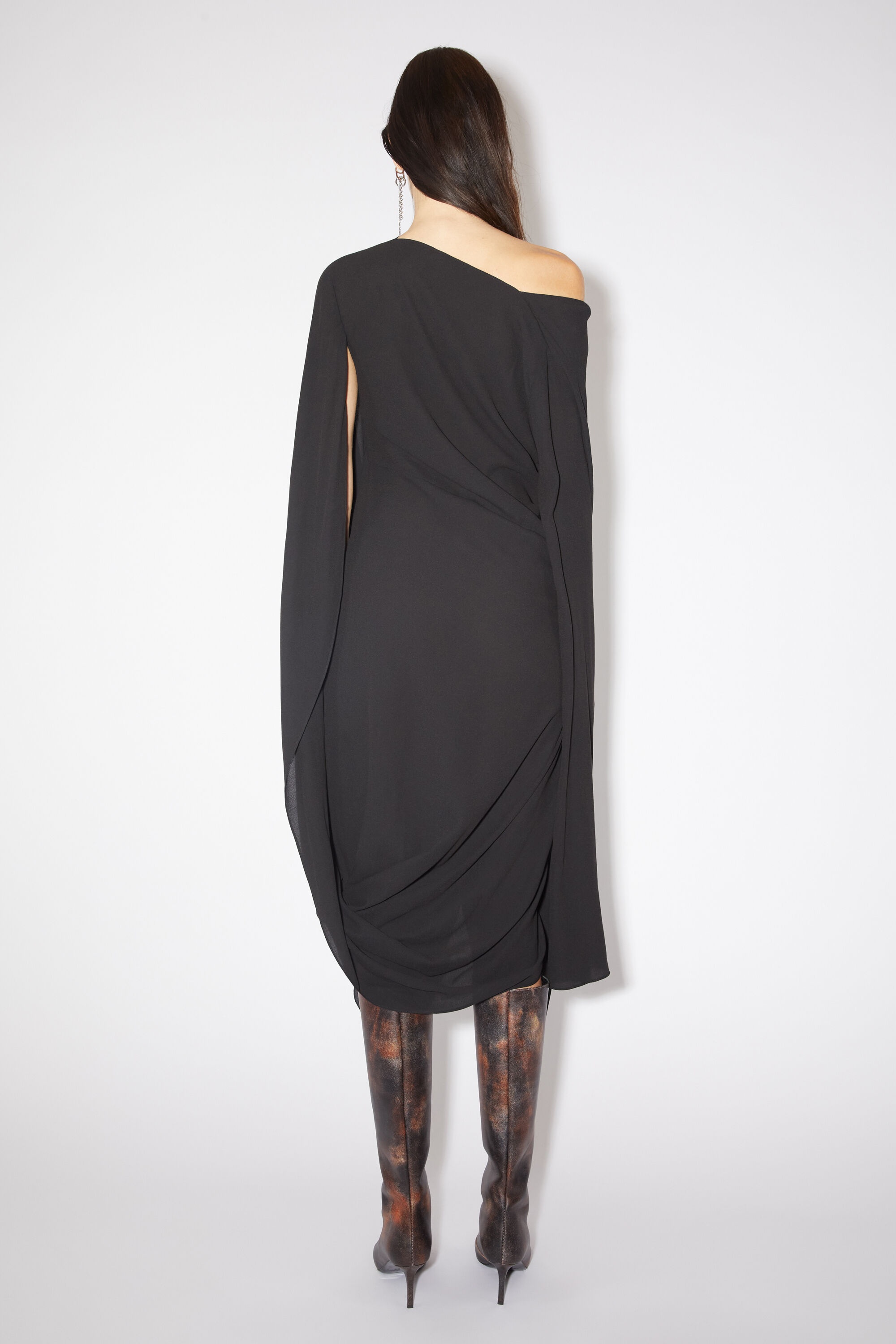 Draped dress - Black - 3