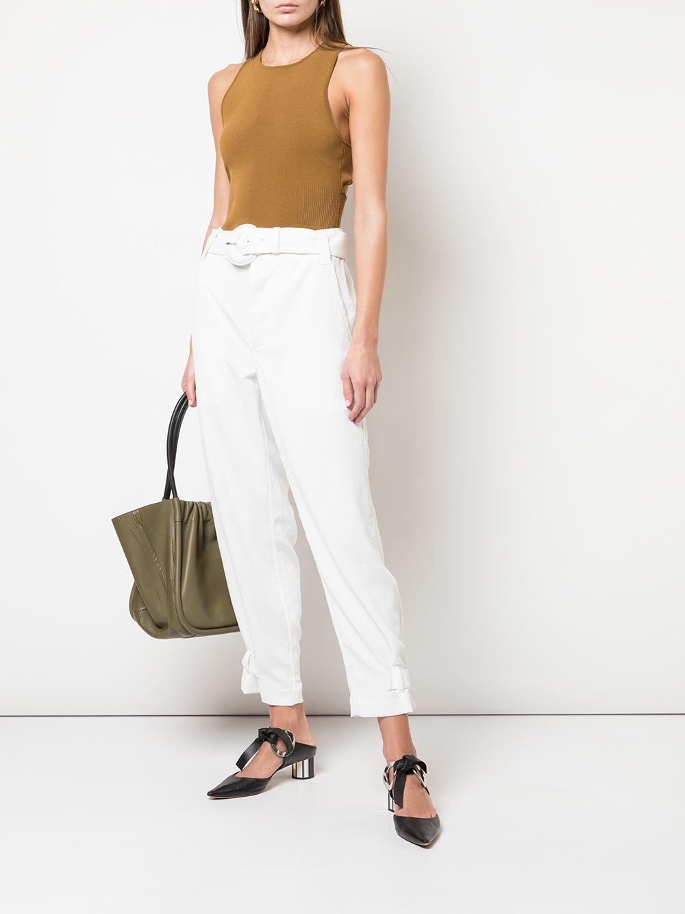 belted cropped trousers - 2