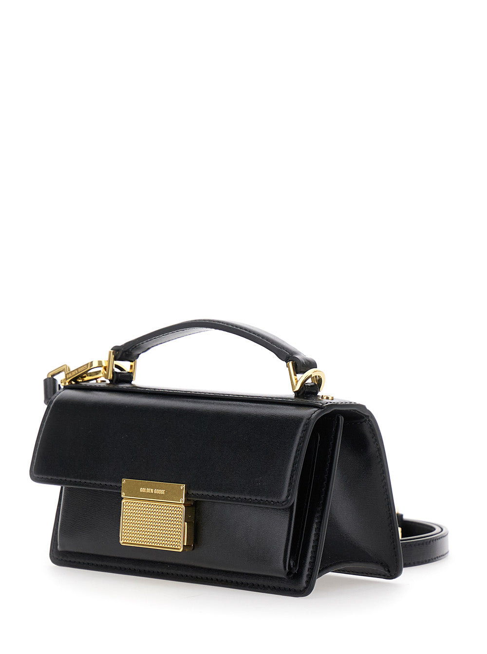 Golden Goose Women 'Venezia' Black Hangbag With Adjustable And Removable Shoulder Strap And Clasp Cl - 2