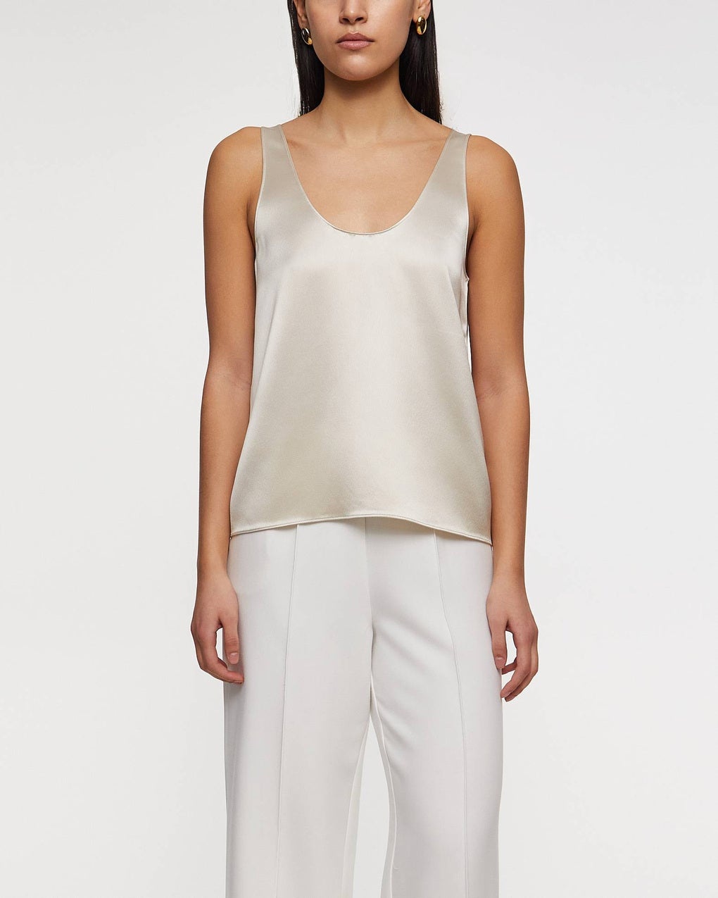 Top Romy Satin Tank  Pearl - 2