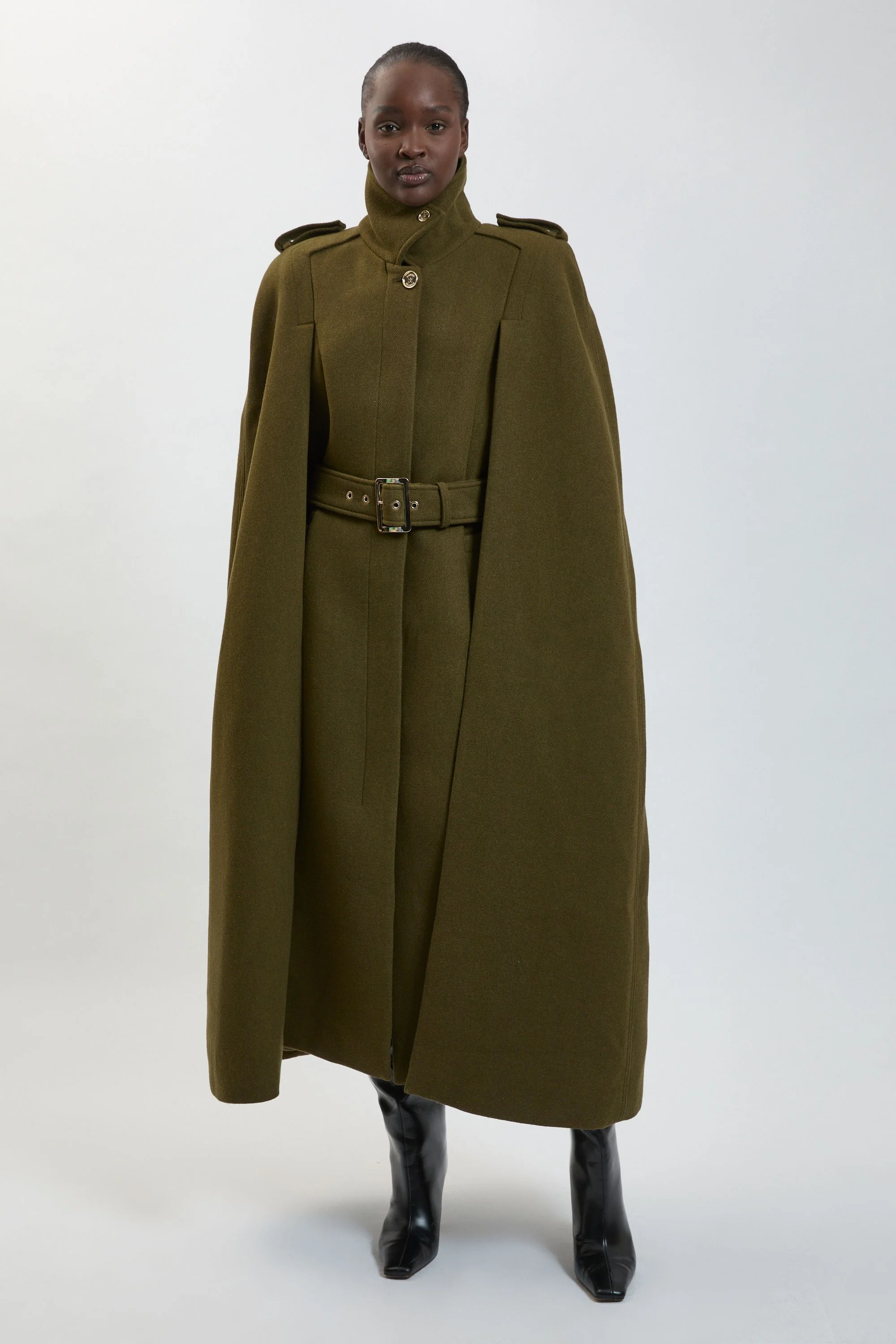 Wool Maxi Cape Coat - 1
