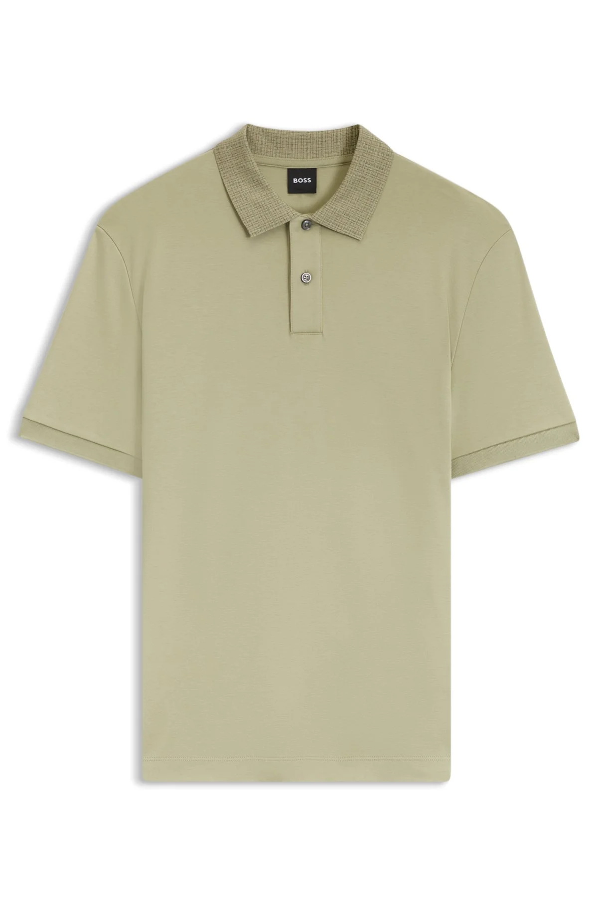 REGULAR-FIT POLO SHIRT IN COTTON WITH PATTERNED COLLAR - 1