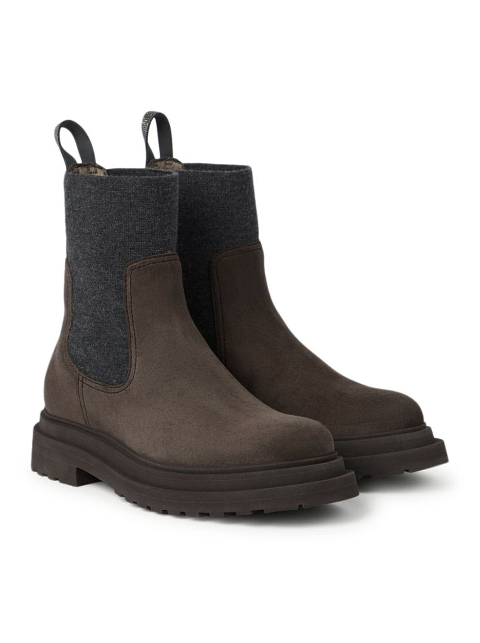 SUEDE BOOT WITH MESH INSERT - 3
