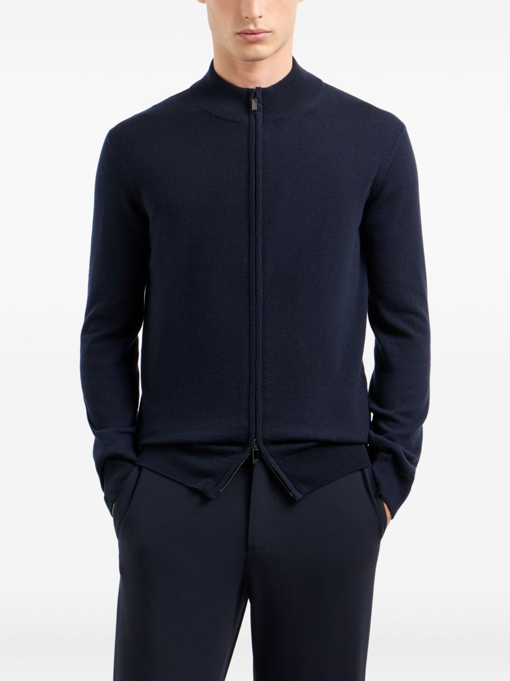 high-neck zip-up cardigan - 3