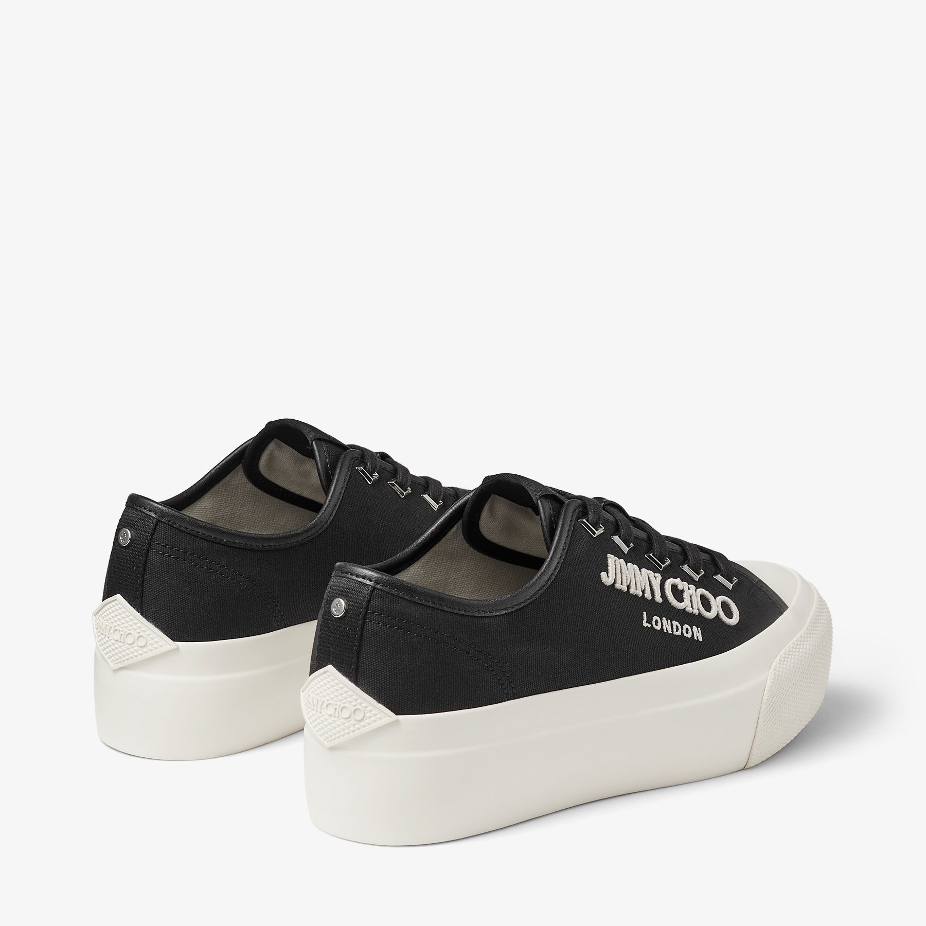 Palma Maxi/F
Black and Latte Canvas Platform Trainers with Embroidered Logo - 6