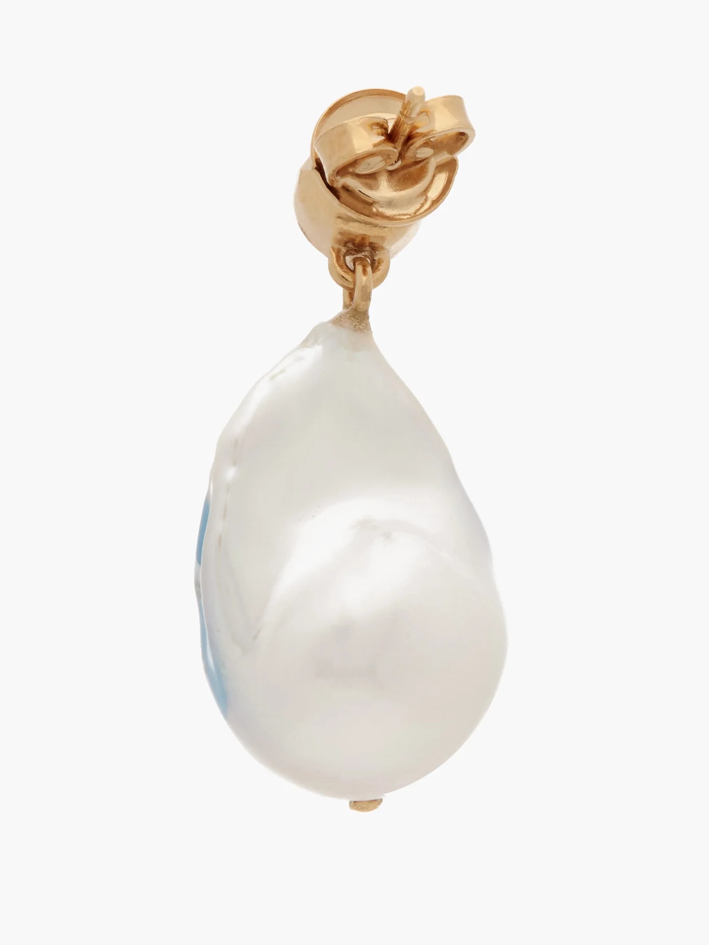 Cloud pearl & 18kt gold-plated single earring - 3