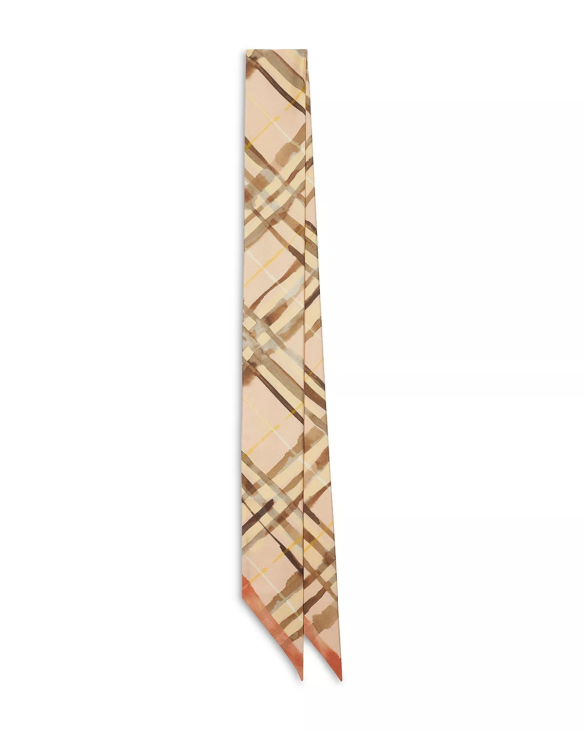 Skinny Reversible Check Silk Scarf - 1