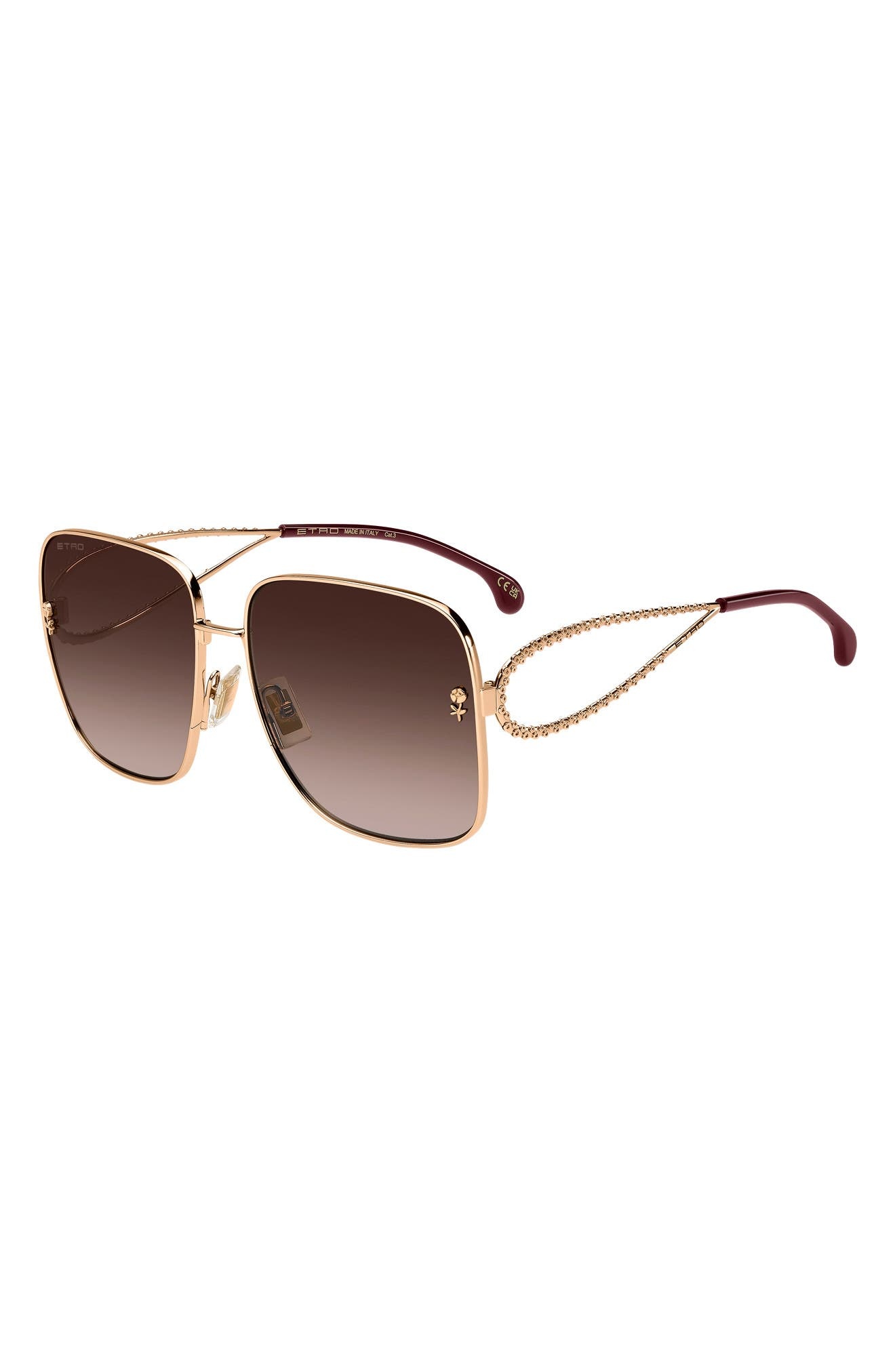 Etro 61mm Gradient Square Sunglasses in Gold Copper/Brown Sf at Nordstrom - 2