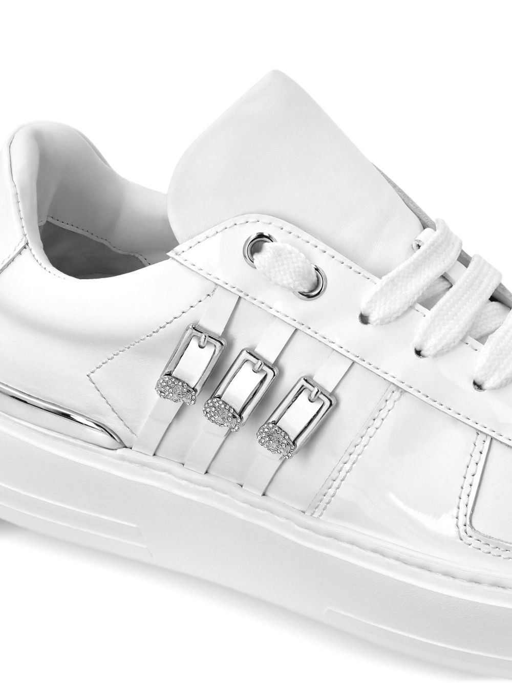 crystal-buckled sneakers - 4