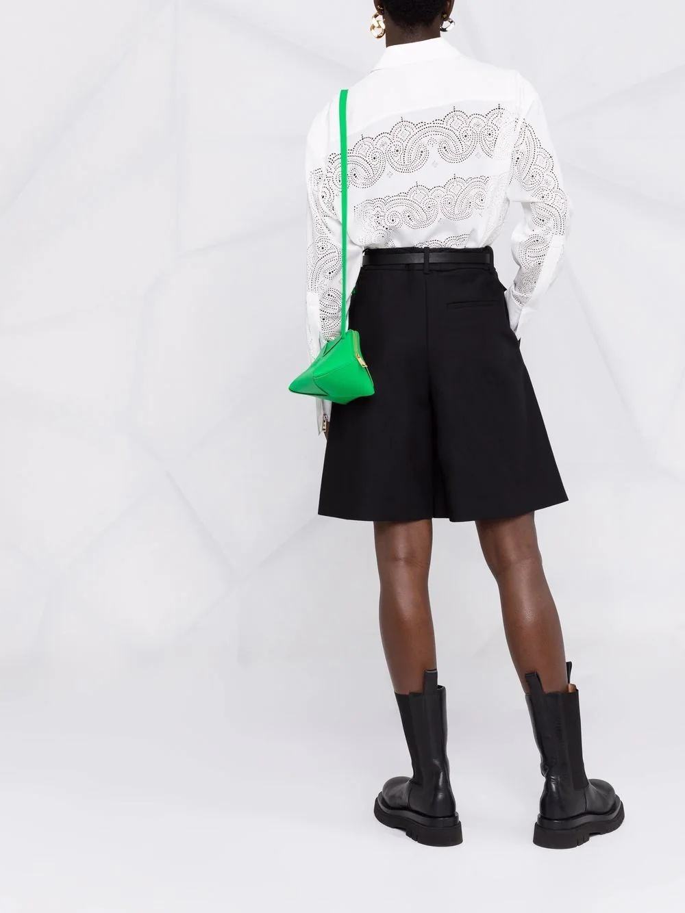 perforated-pattern longlsleeved shirt - 6