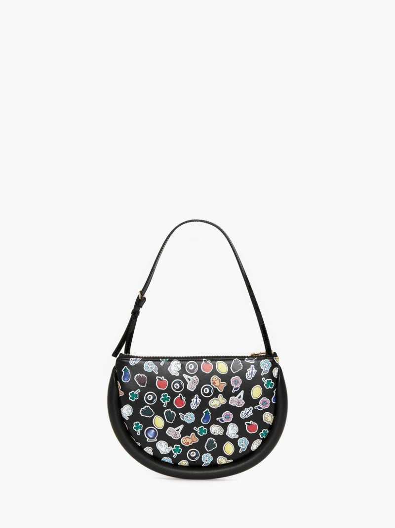 BUMPER-MOON LEATHER SHOULDER BAG WITH STICKERS PRINT 5