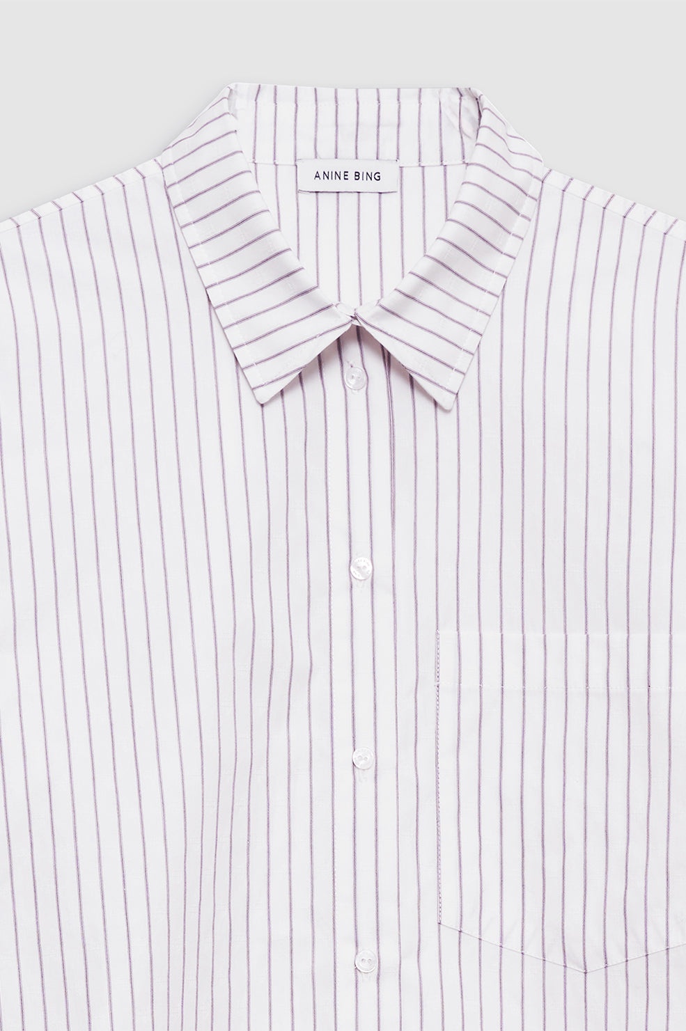 Braxton Shirt - White And Bordeaux Monogram Stripe - 4