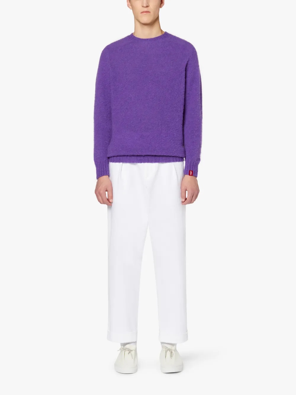 HUTCHINS PURPLE WOOL CREWNECK SWEATER - 2