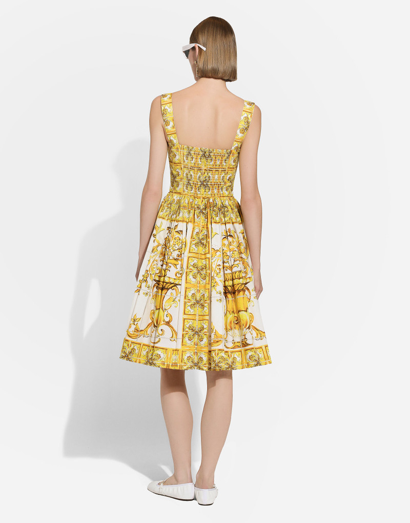 Midi corset dress in cotton poplin with majolica print 8