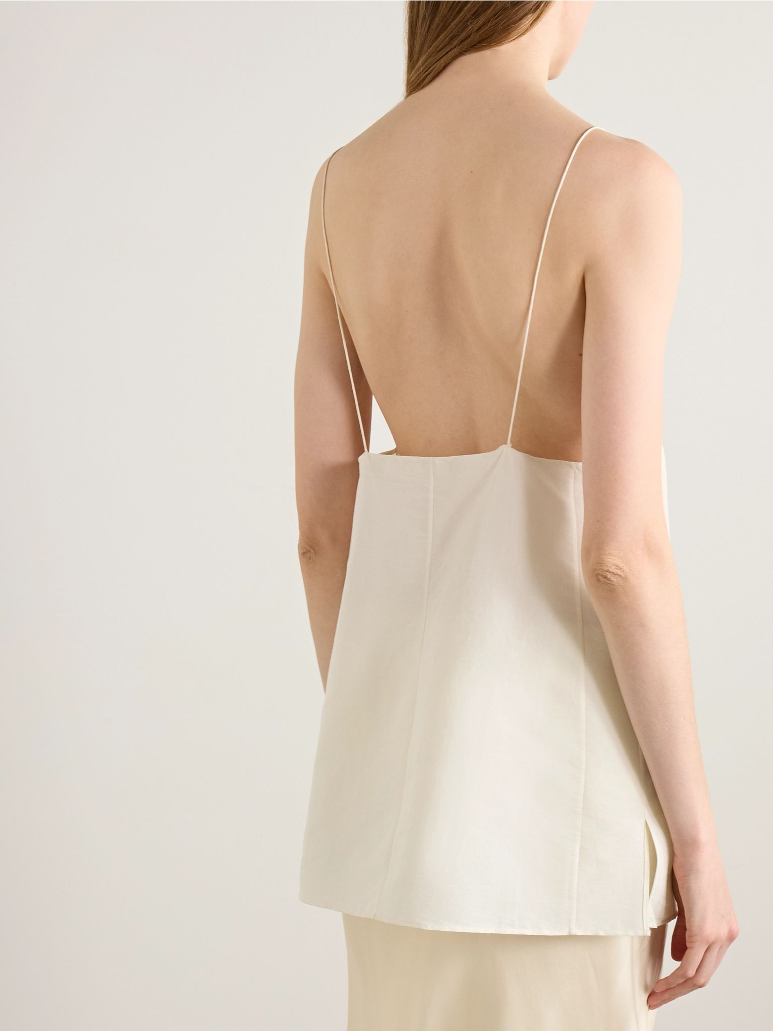 Talsie silk and cotton-blend organza tank Ivory - 3