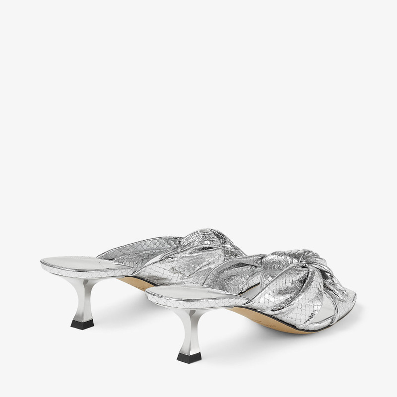 Avenue 50 Silver Leather Mules 6
