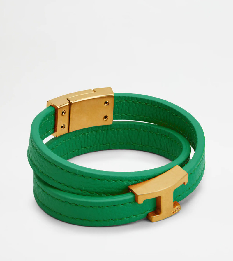 Tod's BRACELET IN LEATHER - GREEN outlook